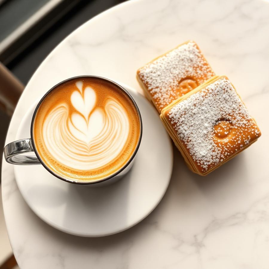 Café peruano y alfajores